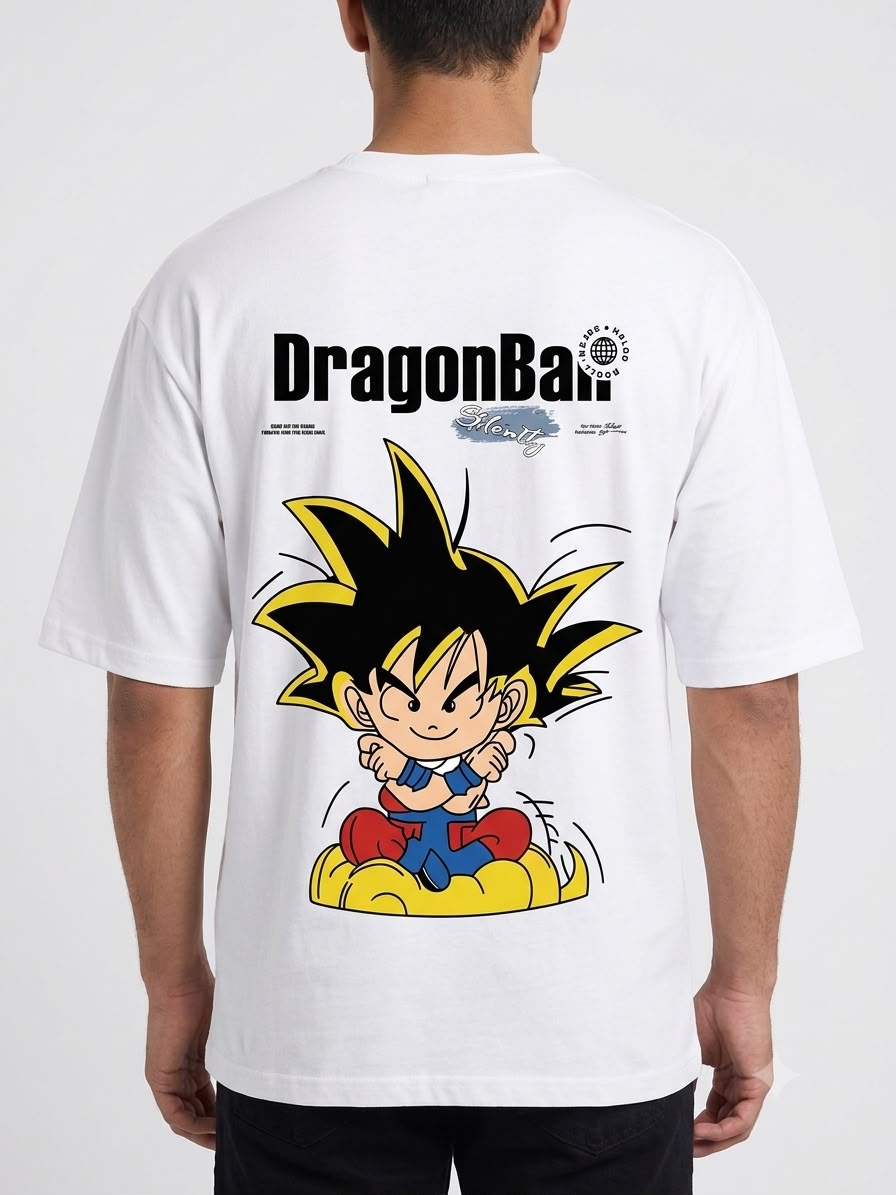 Oversized Anime-Inspired Graphic T-Shirt – White Casual Streetwear