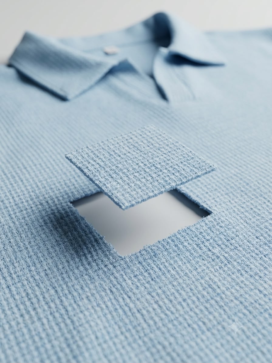 Premium Textured Knit Polo T-Shirt for Men – Light Blue Smart Casual Polo