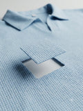 Premium Textured Knit Polo T-Shirt for Men – Light Blue Smart Casual Polo