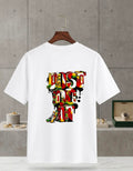 Urban Clicks White Oversized Drop Shoulder Graphic T-Shirt | Premium Cotton